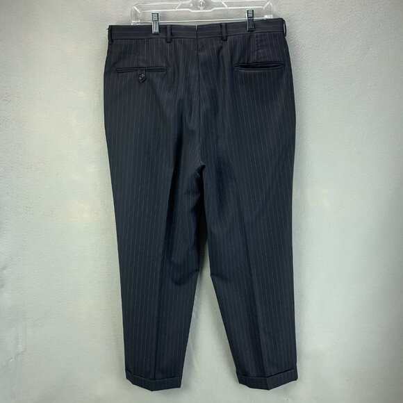 Daniel Cremieux Suit Mens 41R Pants 36 x‎ 28 Blue Pinstripe Loro Piana Wool 2pc - Picture 12 of 14
